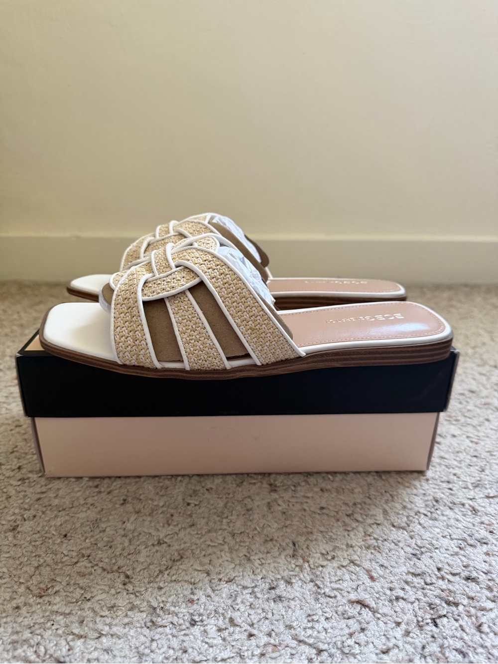 BCBGeneration Meltem-2 Natural Woven Slide Sandals Size 11 NEW - Picture 4 of 6